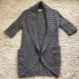 Anthropologie Shawl Collar Short Sleeve Sweater